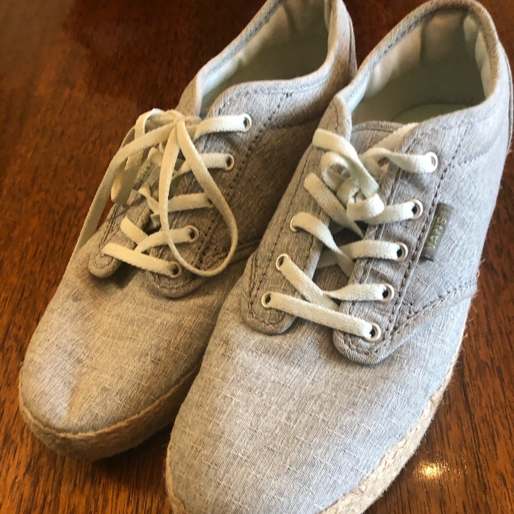 Grey vans with burlap rope detail